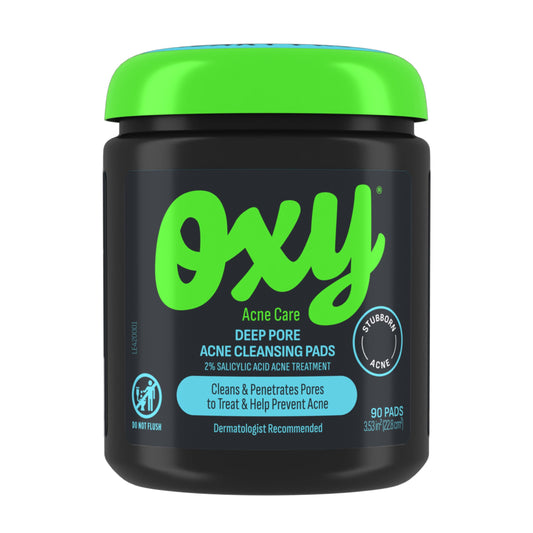 Oxy Deep Pore Acne Facial Cleansing Pads, Maximum Strength 2% Salicylic Acid Stubborn Acne Treatment, Fights Breakouts, Exfoliates, Unclogs Pores Beauty and Personal Care Oxy Default Title