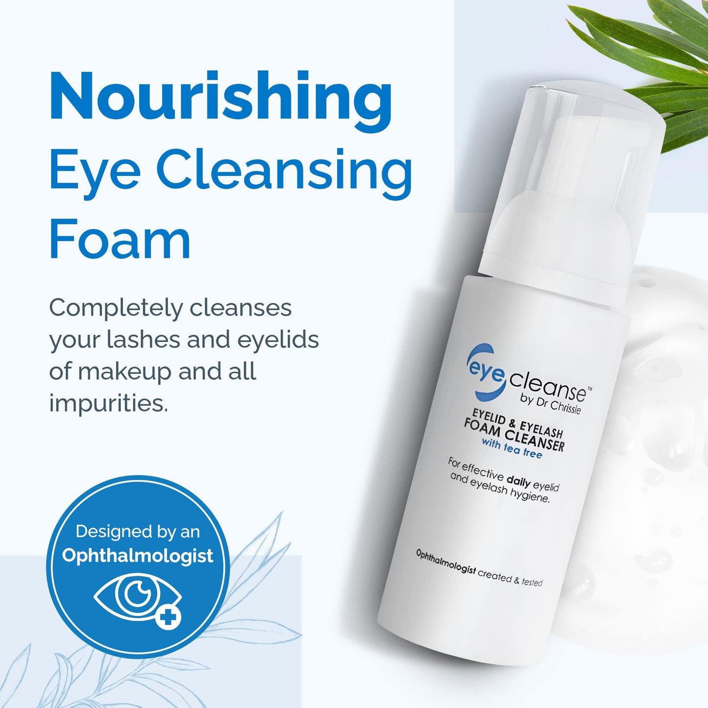 Dr Chrissie All-in-One Eyelid and Eyelash Cleanser for Lash Extension Kit Essential, Enriched with Tea Tree Oil, Helps Ease Tired Eyes, 100 ml
