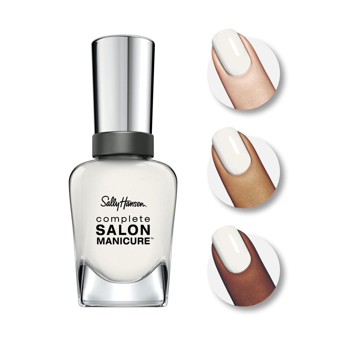 Sally Hansen Complete Salon Manicure Nail Polish | Multi-Benefit Nail Color | Strengthening Keratin Formula | 195 Let's Snow