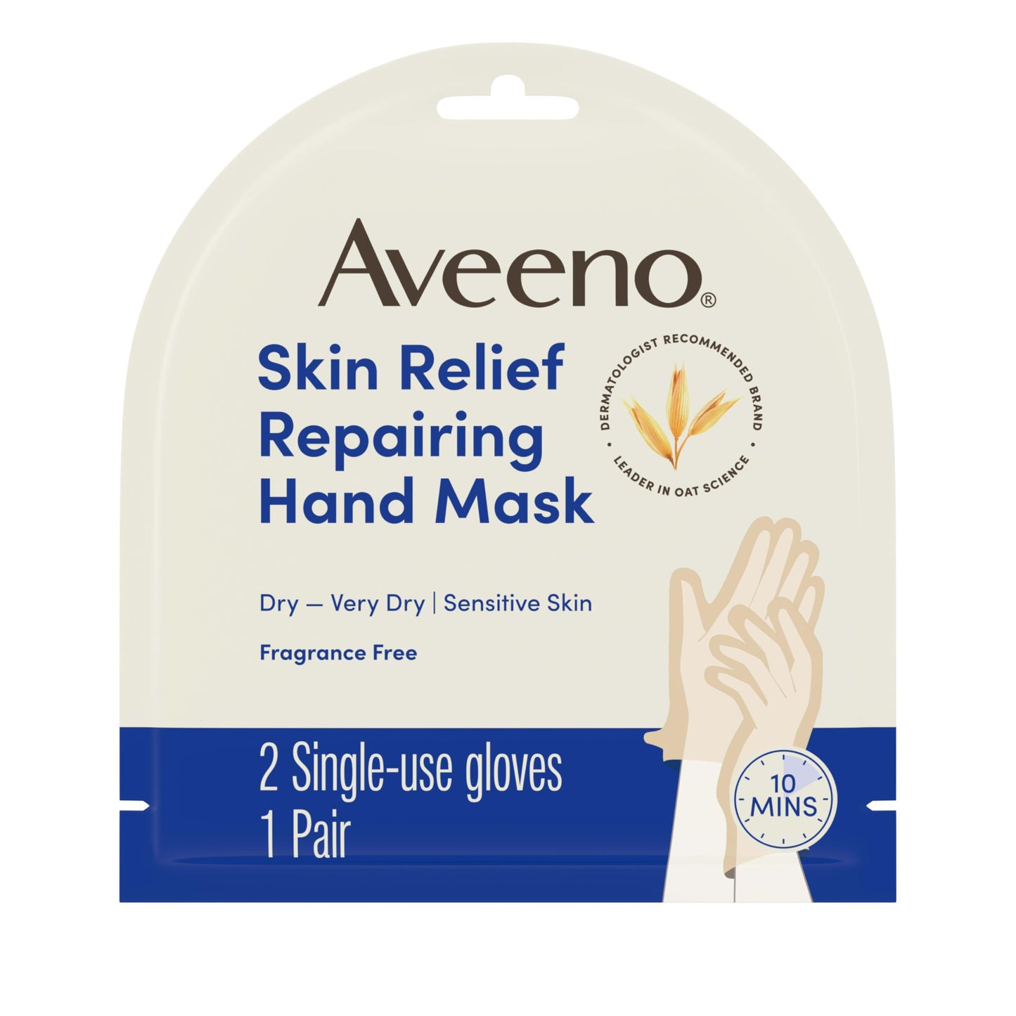 Aveeno Skin Relief Repairing Hand Mask, Moisturizing Gloves with Triple Oat & Shea Butter for Very Dry Skin, Hand Care for Sensitive Skin Beauty and Personal Care Aveeno
