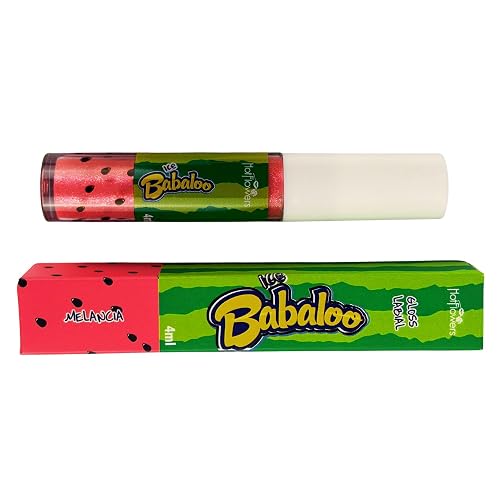 HOT FLOWERS Ice Babaloo Lip Gloss - Moisturizing Gloss with Coconut Oil - Hydrating & Flavored - 15g (Watermelon)