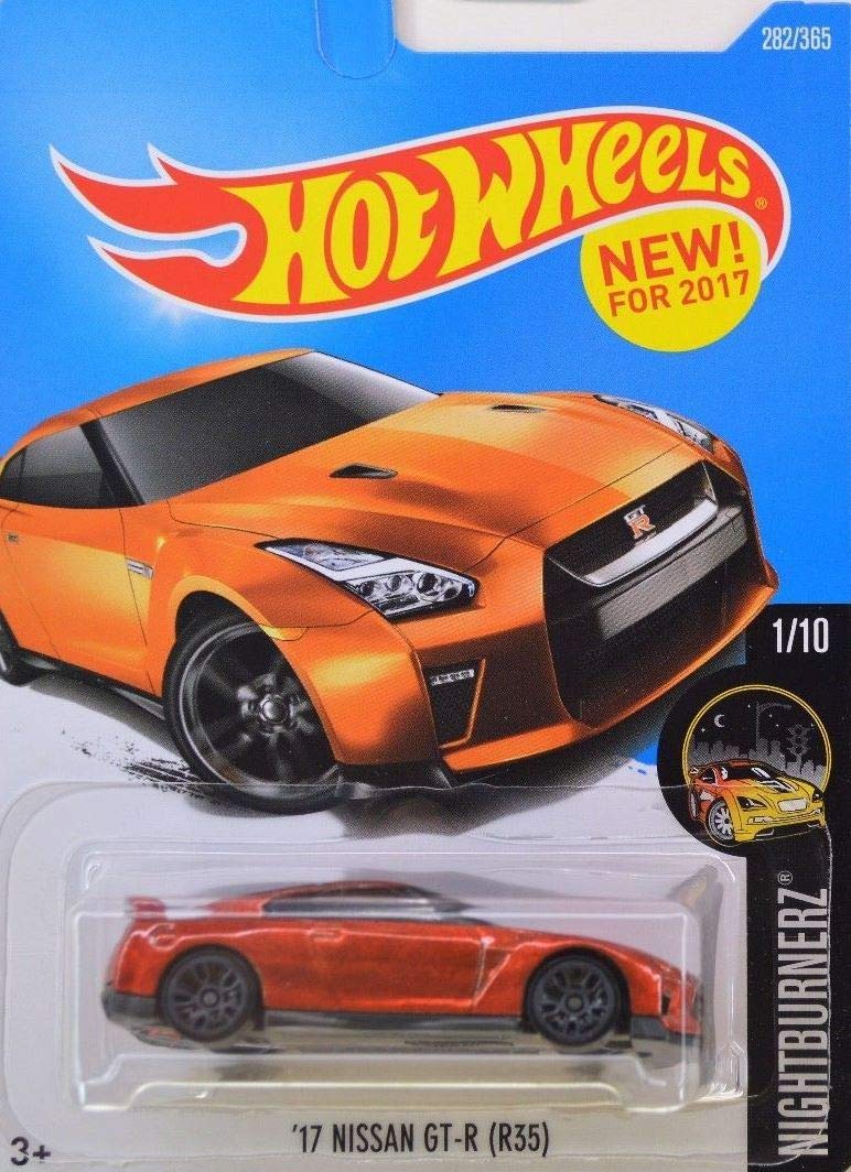 Hot Wheels 17 Nissan GT R (R35) Gray 364/365 and 17 Nissan GT R (R35) Orange 282/365 Bundle