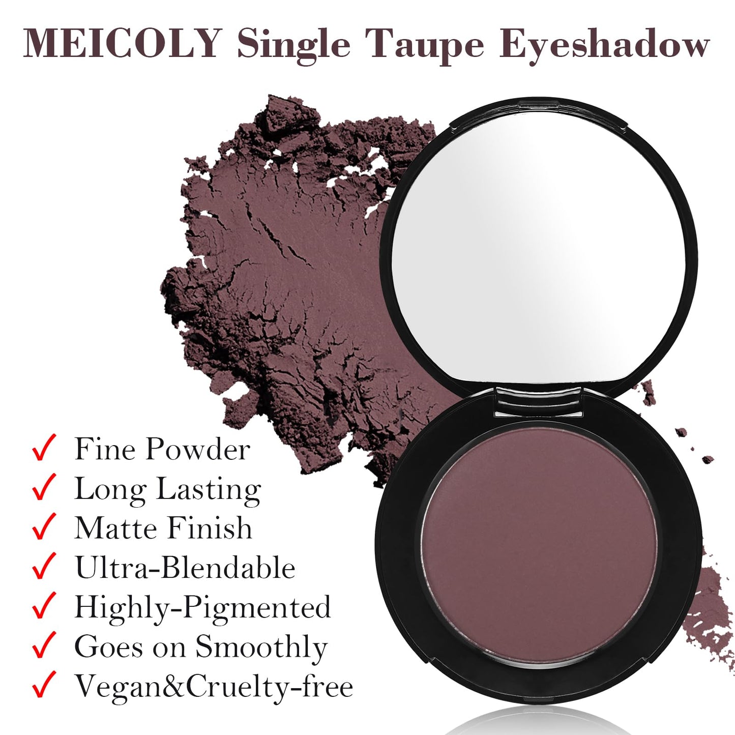 MEICOLY Velvet Plum Single Eyeshadow,Cream Matte Eye Shadow,Pressed Powder Eyeshadow,Matte Shade Eyelid Color Eye Makeup for Women and Girls,High Beauty and Personal Care MEICOLY