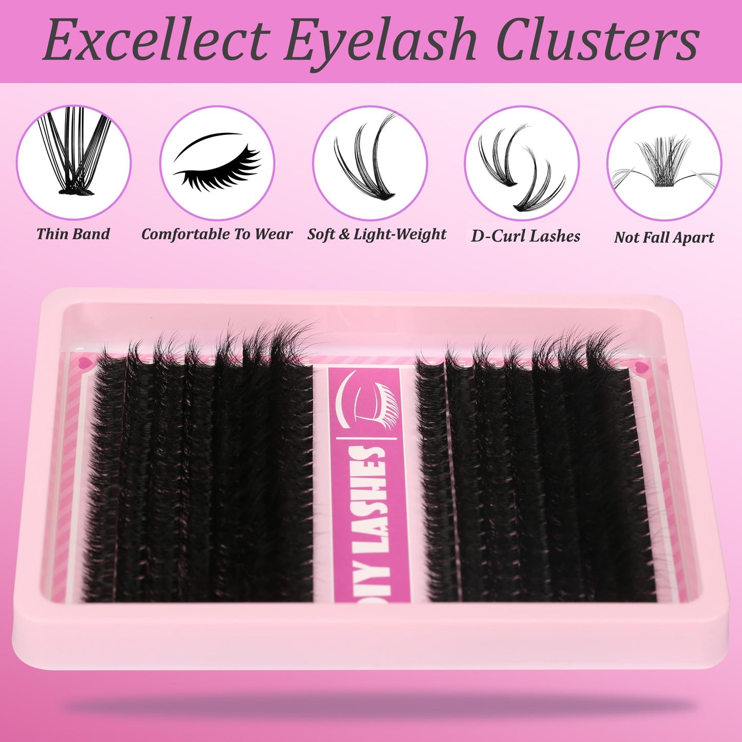 Gmagictobo Lash Clusters C Curl Lash Clusters Kit Lashes Clusters 280 Pcs Individual Eyelash Clusters DIY Lash Extension Kit for Self Application Beauty and Personal Care Gmagictobo