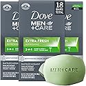 Dove Men+Care Soap Bar, Extra Fresh Scent 3-Pack (18 Bars) - Hydrating 3-in-1 Body, Hand, and Face Cleanser for Men, 22.5 Oz Ea