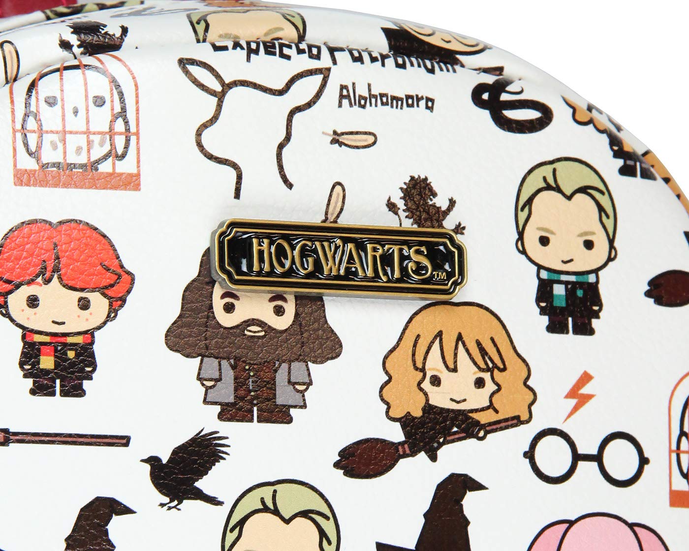 Bioworld Harry Potter Allover Chibi Character Pattern Faux Leather Tote Bag Mini Backpack