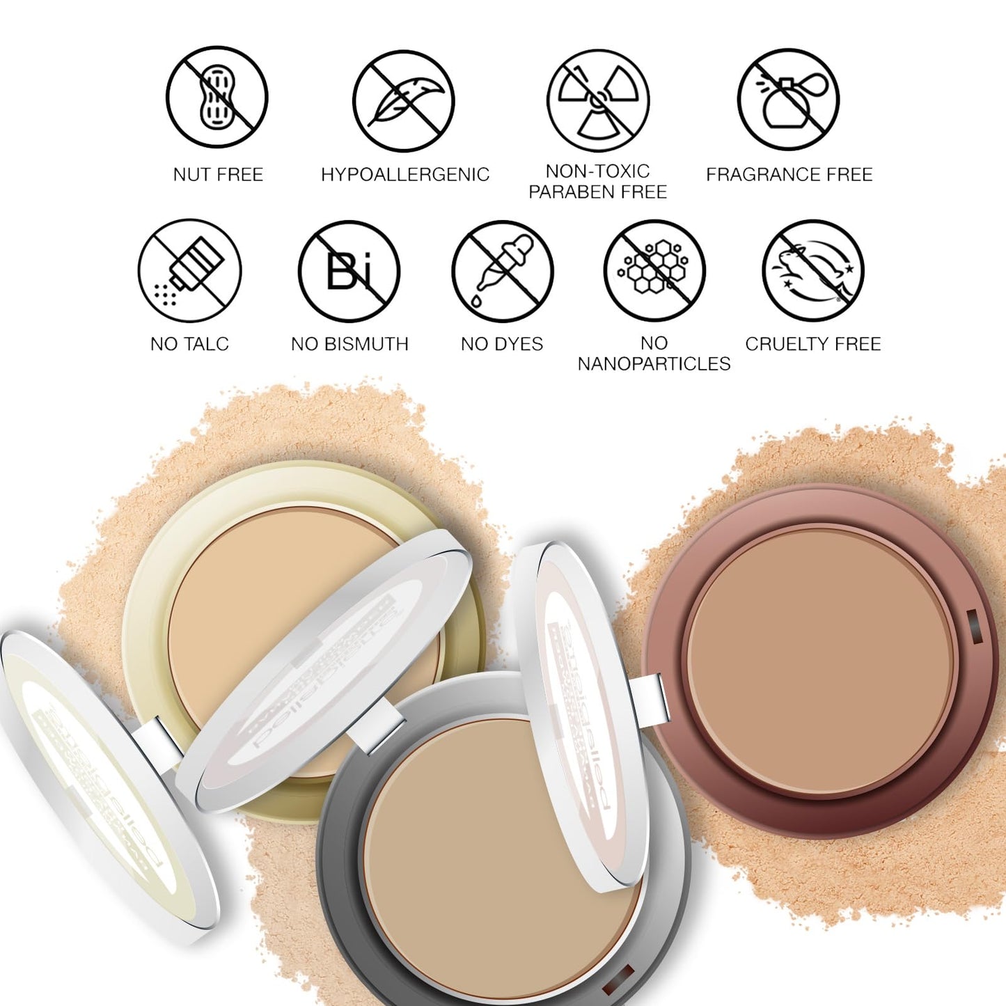 Bellapierre Pressed Banana Setting Powder - Compact Color-Correcting Banana Powder, Matte Translucent Finish, Under-Eye Brightening Baking Powder