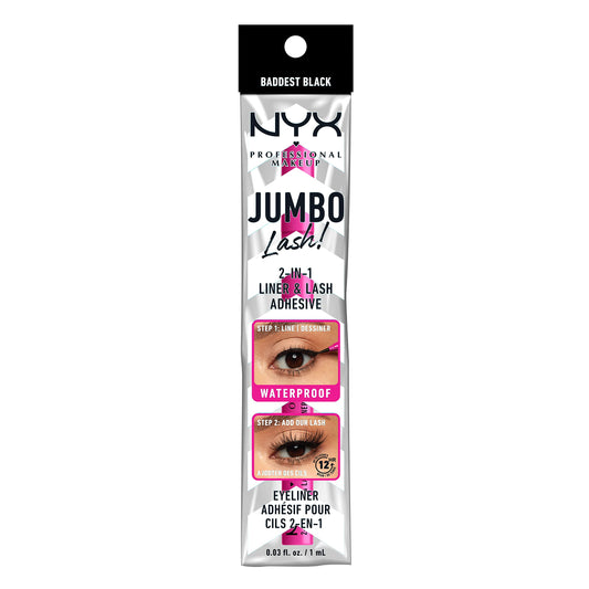 NYX PROFESSIONAL MAKEUP Jumbo Lash! 2-In-1 Eyeliner & Lash Adhesive - Baddest Black