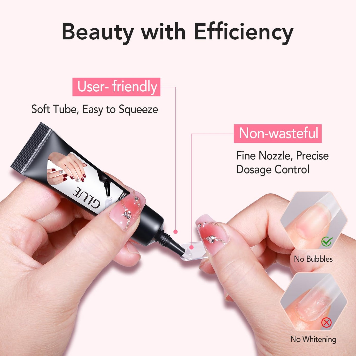 Curvlife Newly Upgraded Quick Drying 10g Semi Solid Nail Glue with 10ml Remover for Press On Nails Tips No Need for UV Lamp Long Lasting Fake Acrylic Beauty and Personal Care CurvLife