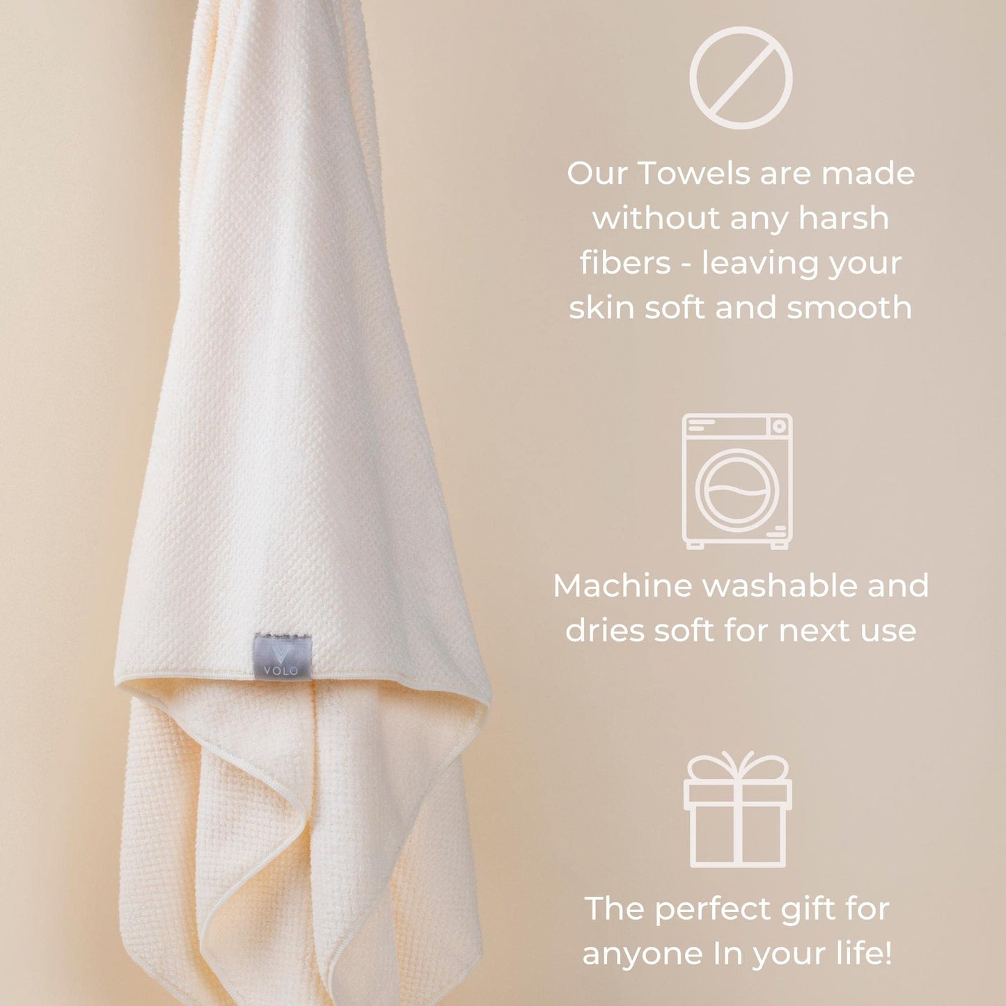 VOLO Hero Luna Gray Body Towel | Luxury Bath Towel | Ultra Soft, Super Absorbent, Quick Drying Nanoweave Fabric | Spa Towels for Bathroom | Extra…