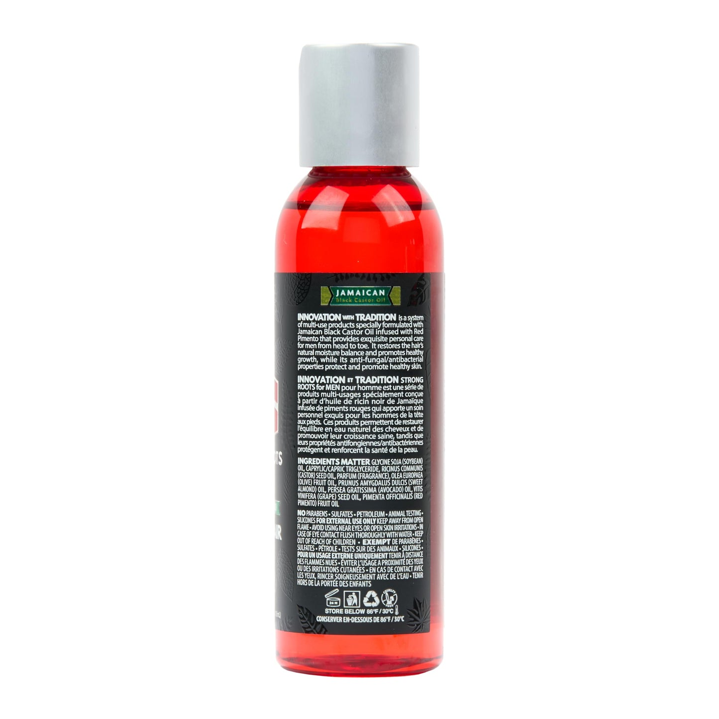 Strong Roots Men Beard + Hair Oil - for Grooming, Moisturizing Conditioner Softens and Promotes Beard Growth, Itch Relief, Natural Jamaican Black