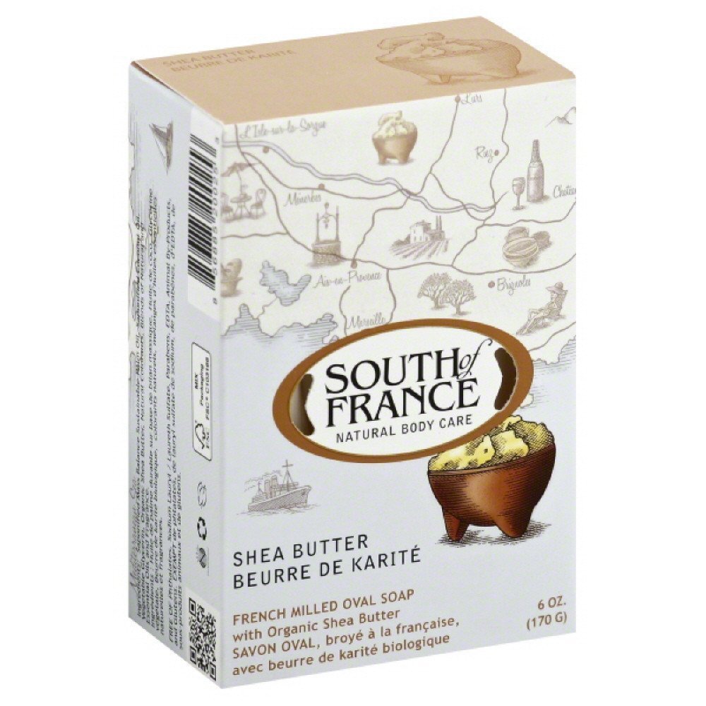 South of France Natural Bar Soap, Shea Butter, 6 Ounce