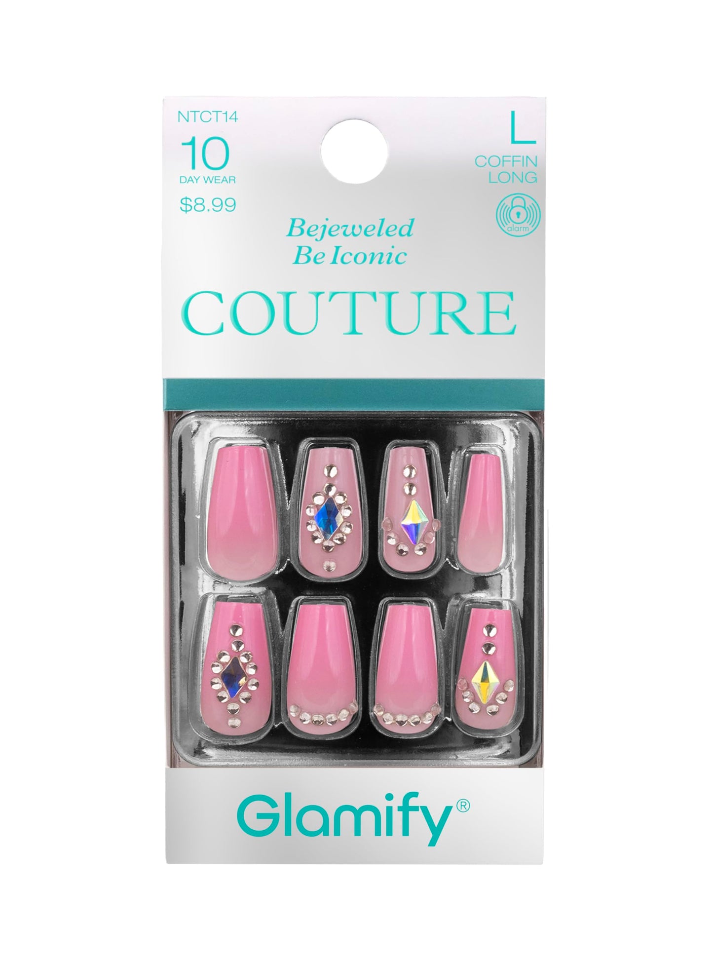 Glamify by Absolute New York Couture Press On Nails - Luxury Rhinestone & Charm Fake Nails, Glossy Reusable Salon Style Acrylic Nails Kit with Glue Beauty & Personal Care Absolute New York