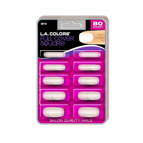 L.A. COLORS Nail Tips (carded), 80 CT Nail Tips - Full Cover Square CNT10 Beauty & Personal Care L.A. COLORS