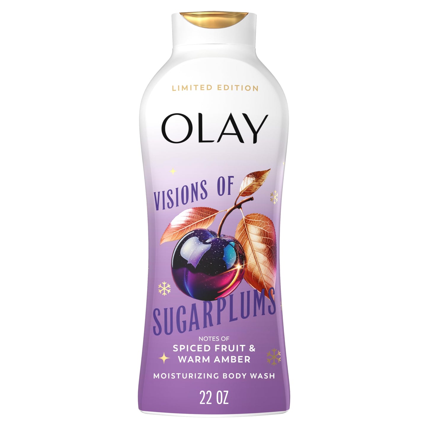 Olay Body Wash for Women, Hydrating & Moisturizing, Holiday Edition, With Plant Based Cleansers, B3 Complex, For All Skin Types, Visions of Sugarplums