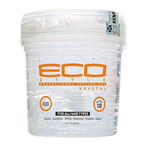 Eco Style Krystal Styling Gel - Adds Body and Shine to all Styles - Moisturizes and Maintains Healthy Hair - Strong, Weightless Hold - Ideal for any