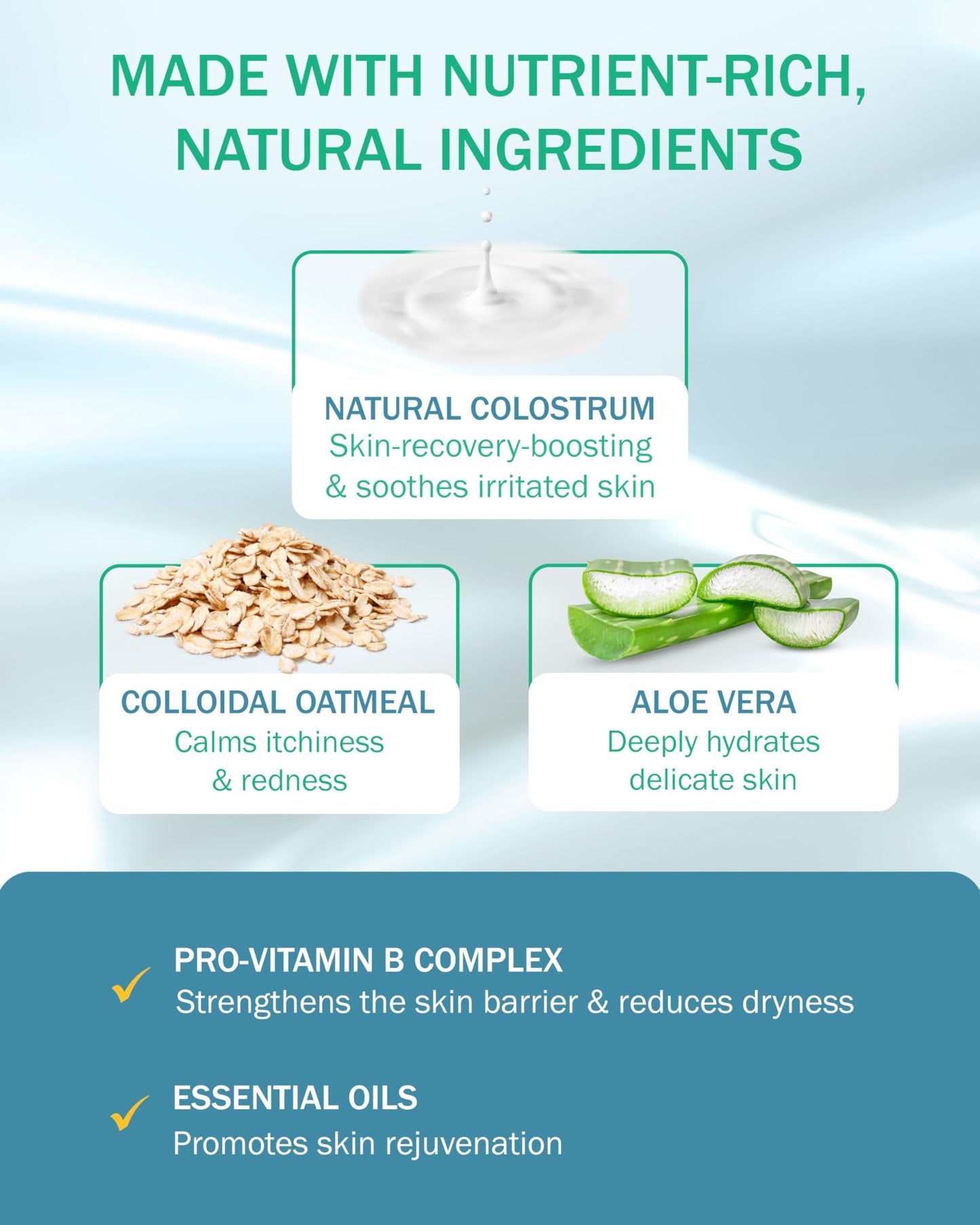 Eczema Cream Shampoo and Conditioner Scalp Treatment for Sensitive Skin for Kids & Adults- Colostrum & Colloidal Oatmeal -Itchy Scalp Anti Dandruff