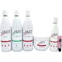 JAS Plus Keratin 3 Smoothing Treatment, Clarifying Shampoo, Retain Shampoo, Retain Mask and Leave in Conditioner 8 fl oz "Free Starry Sexy Kiss Lip