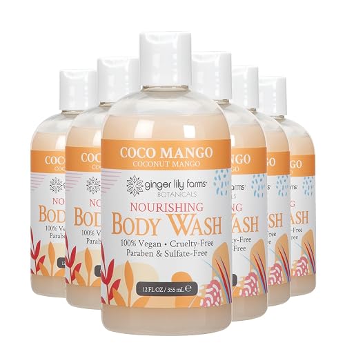Ginger Lily Farms Botanicals Nourishing Body Wash, Coco Mango, 100% Vegan & Cruelty-Free, Coconut Mango Scent, 12 Fl Oz (Pack of 6) Beauty & Personal Care Ginger Lily Farms