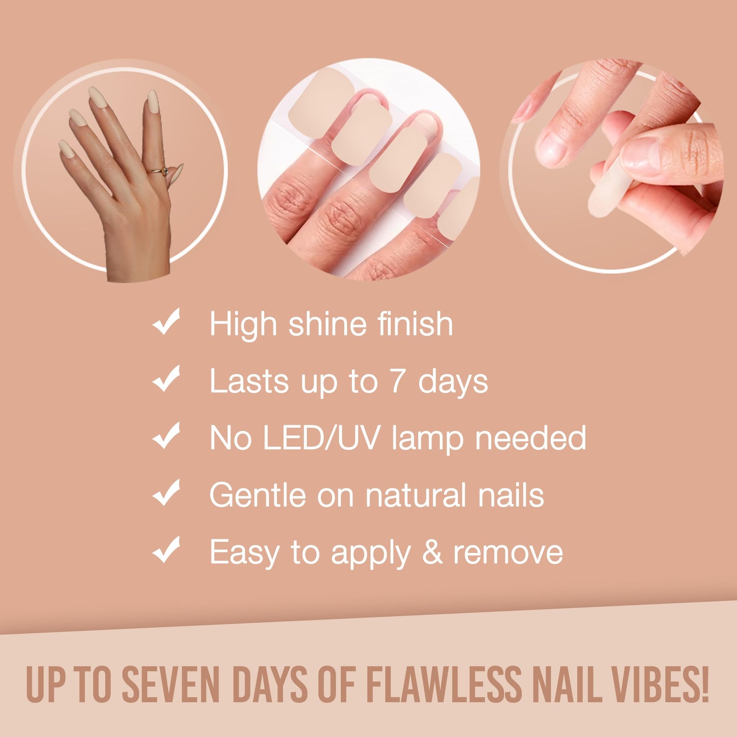 Ardell Nail Polish Strips - Café Latte Wraps, Long-Lasting Nail Stickers for Women, No UV Needed with File & Wood Stick, 1 Pack Beauty & Personal Care Ardell