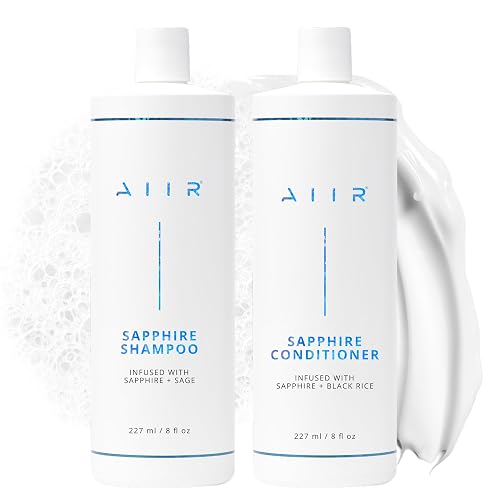 AIIR Sapphire Shampoo and Conditioner - Adding Shine & Softness, Amino Acids Repairs and Strengthens Damaged Hair, Hydrate and Moisturize Dry Brittle