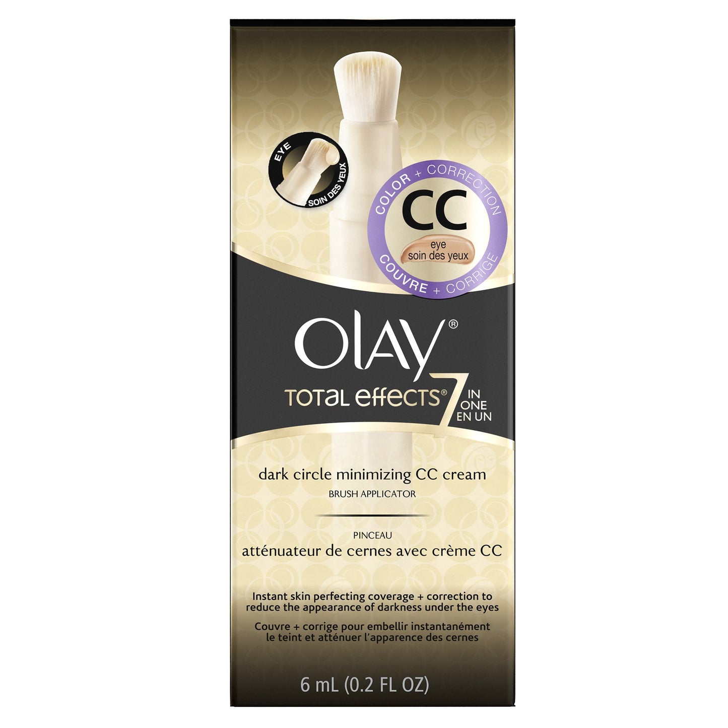 Olay Total Effects Dark Circle Minimizing Cc Cream Brush, 0.2 Fluid Ounce