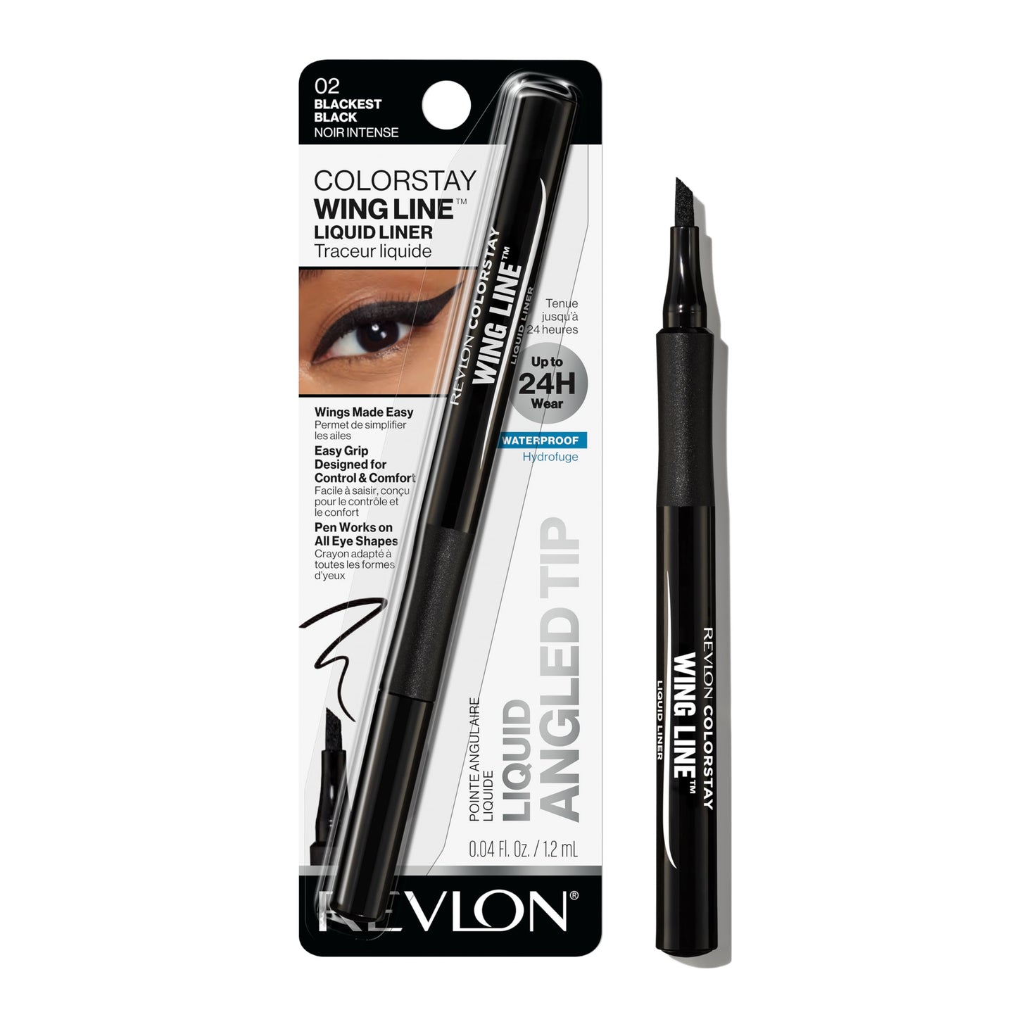 Revlon Liquid Eyeliner Pen, ColorStay Wing Line Eye Makeup, Waterproof, Smudge-proof, Stocking Stuffer for Her, Longwearing with Angled Felt Tip
