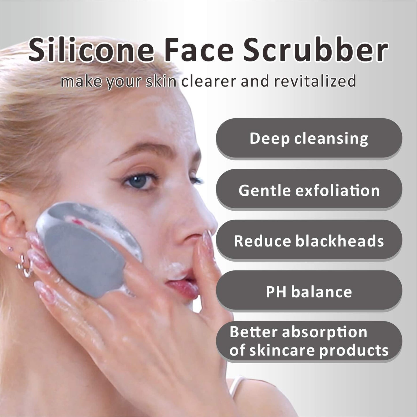 HIEERBUS Silicone Face Scrubber,2 Pack Face Scrubber for Women Men, Manual Face Exfoliator Brushes Scrubber,Facial Cleansing Brush for Exfoliating