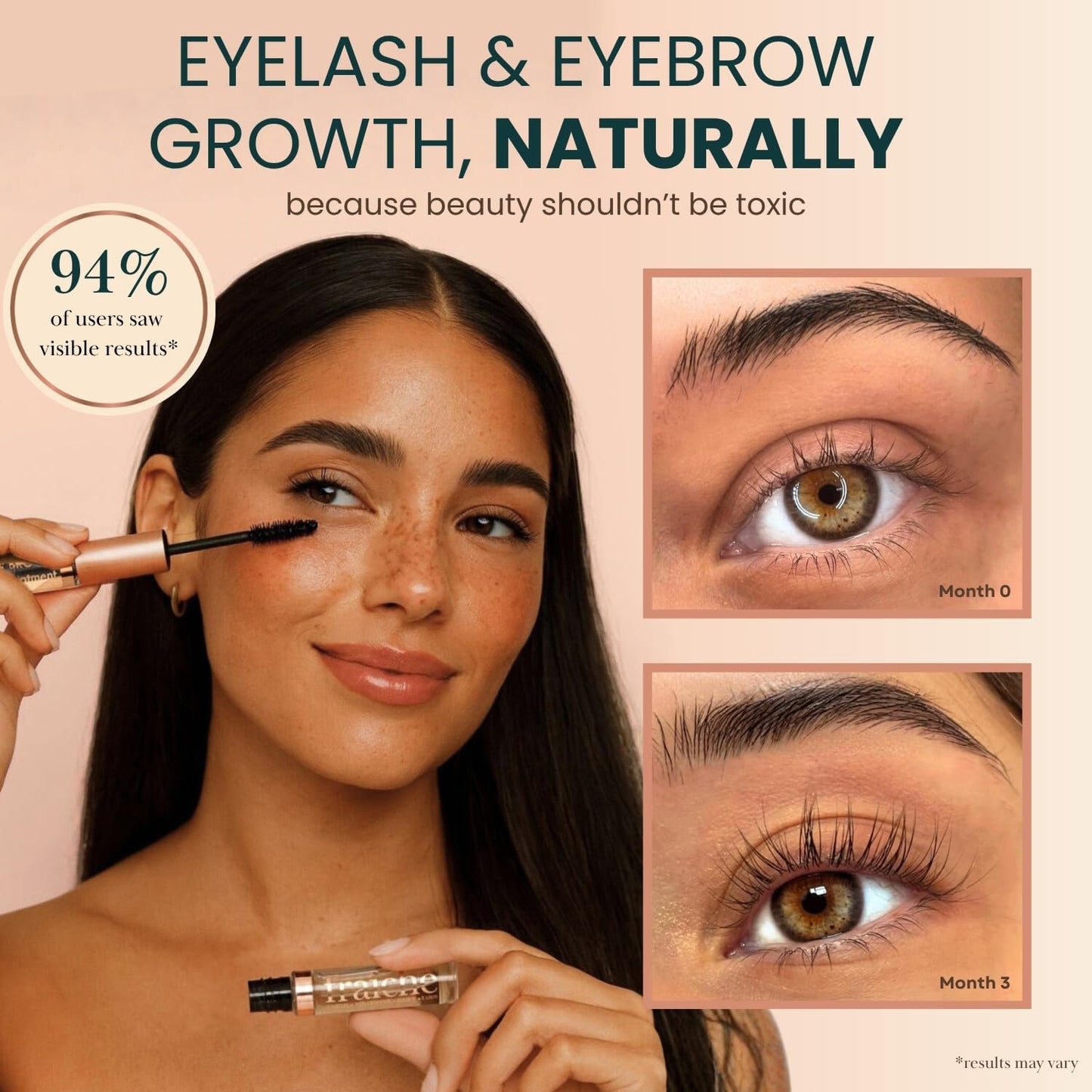 USDA Organic Castor Oil Lash Serum - Cold Pressed Castor Oil Eyelash Growth Serum with Mascara Tube - Eyelash Treatment and Conditioner Beauty and Personal Care Live Fraiche