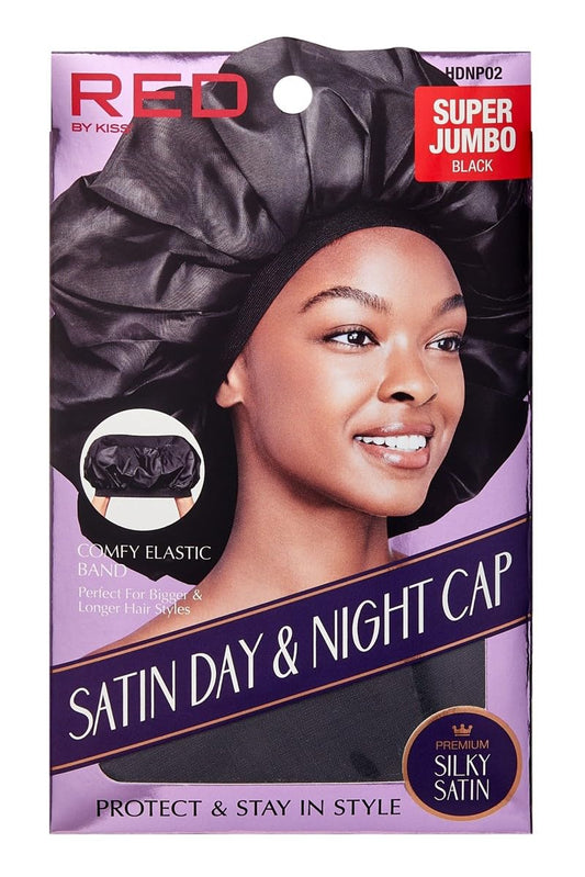 Kiss Red Satin Day & Night Cap Black Super Jumbo (Pack of 3) Beauty and Personal Care KISS