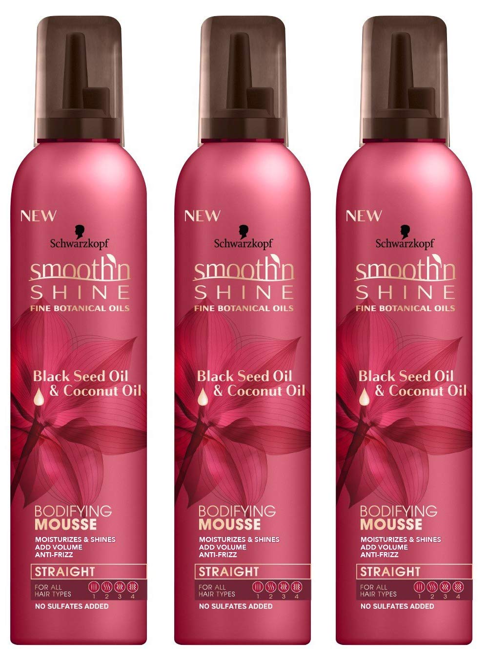 Smooth N Shine Straight Mousse Bodifying 9 Ounce Pump (266ml) (3 Pack)