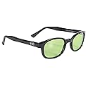 Pacific Coast Original KD's Biker Sunglasses (Black Frame/Green Lens)