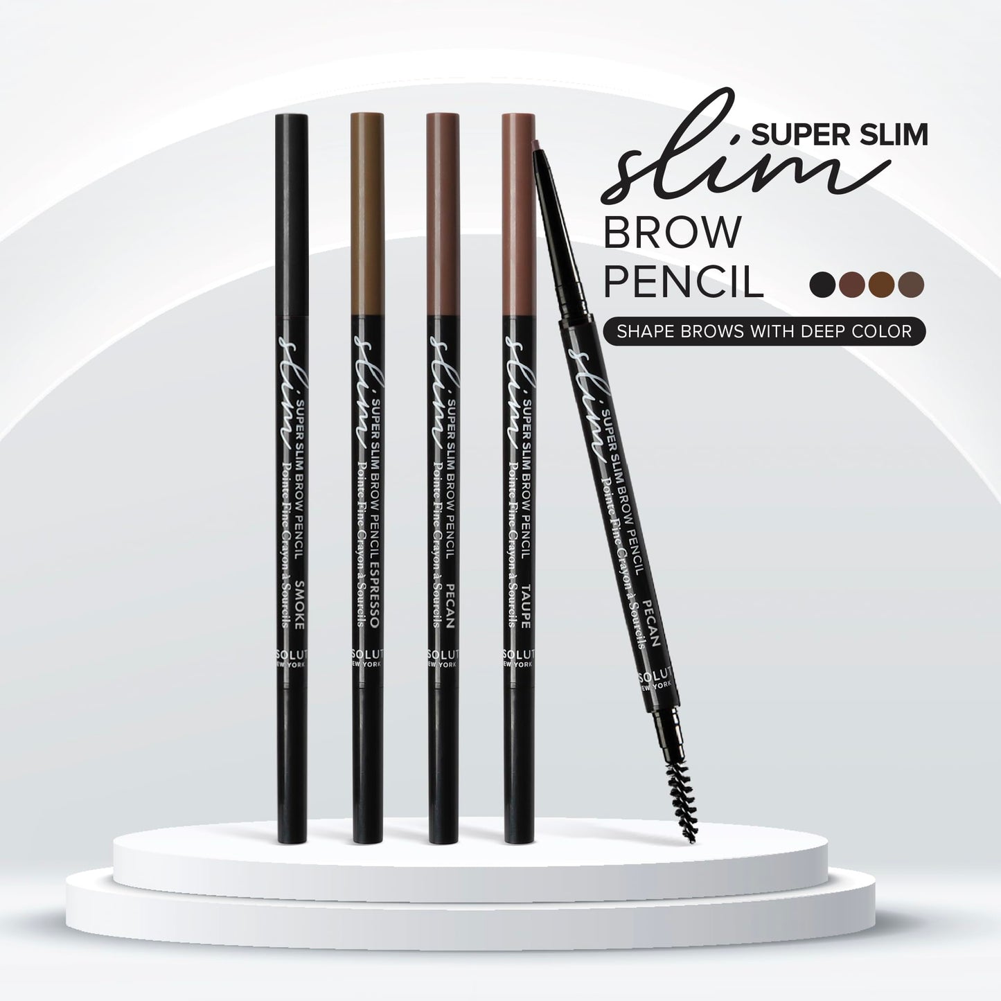 Absolute New York Super Slim Brow Pencil, Fine Point, Dual Ended, Fade Resistant and Long Lasting (Espresso)