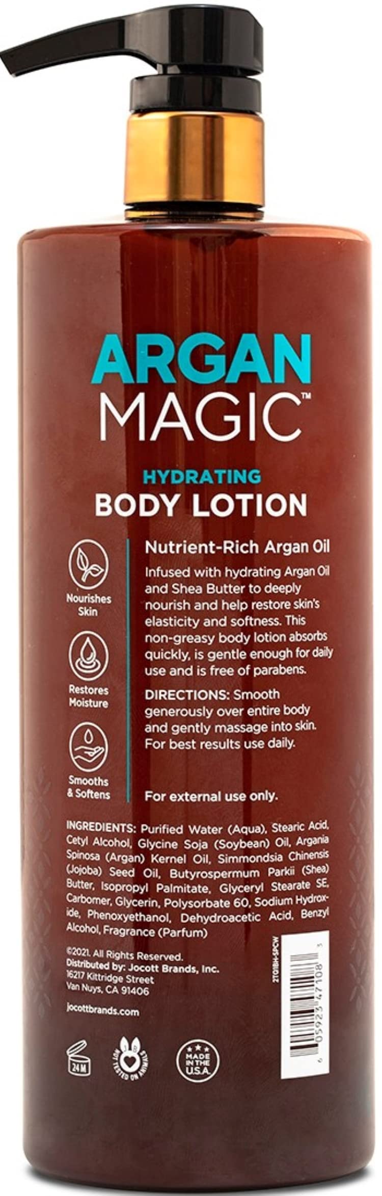 Argan Magic Hydrating Body Lotion with Argan Oil & Shea Butter for Dry Skin - Nourishes Skin, Restores Moisture, Smooths & Softens | Non-Greasy