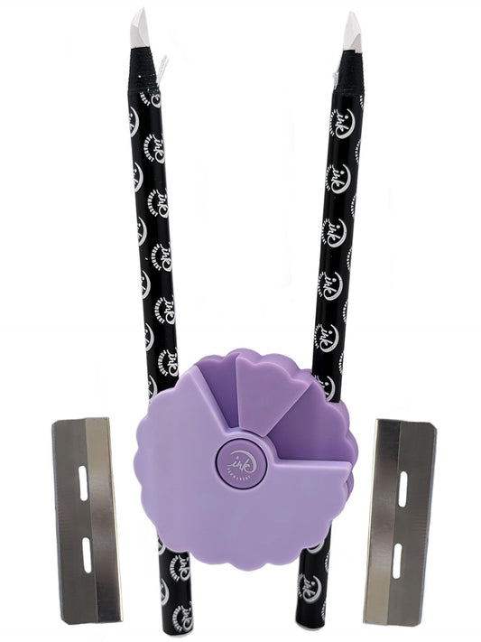 Ink Permanent Brow Helper Eyebrow Mapping Kit - Adjustable Brow Mapping Tool with 2 Eyebrow Pencils for PMU, Microblading & Brow Design…