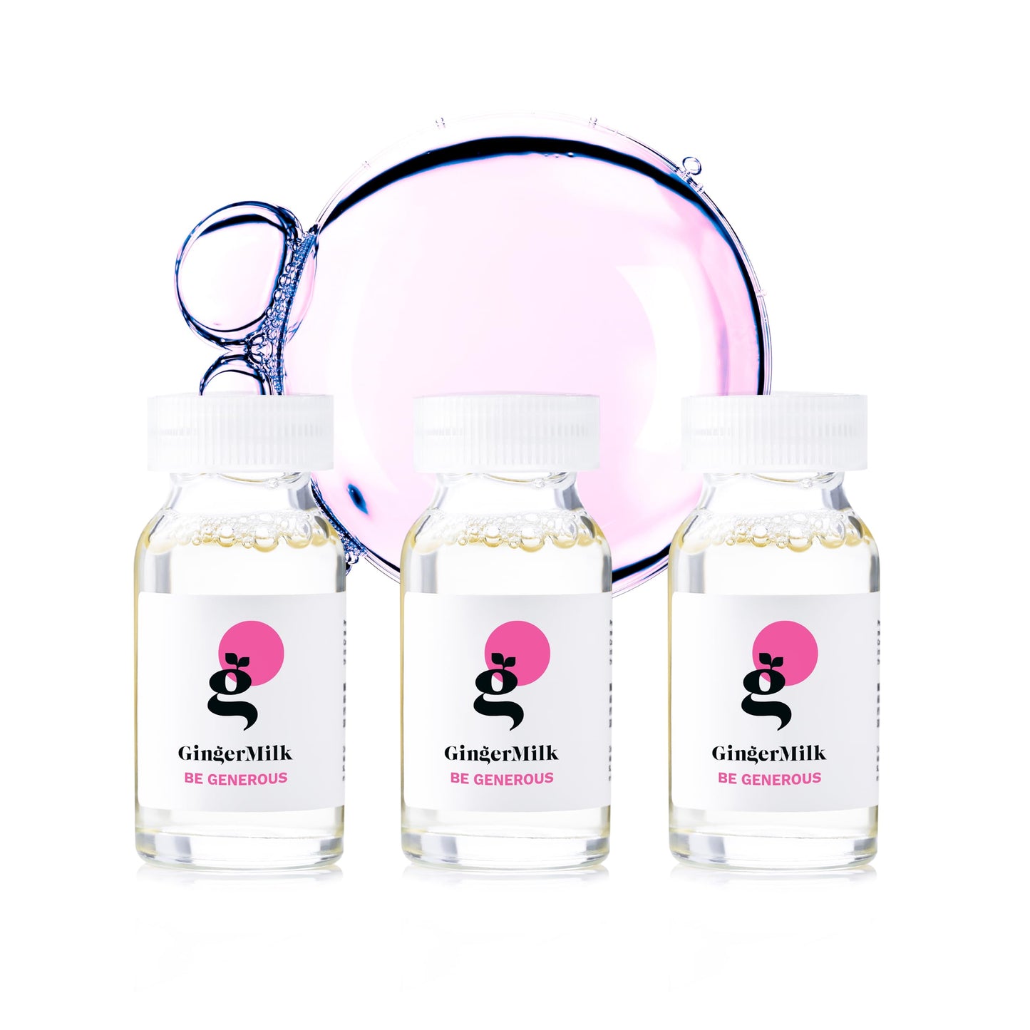 GINGER MILK Nutritive Hair Treatment Ampoule with Proteins and Pro-Vitamin B5 | BE GENEROUS | (Pack 3 x 0.5 fl oz)