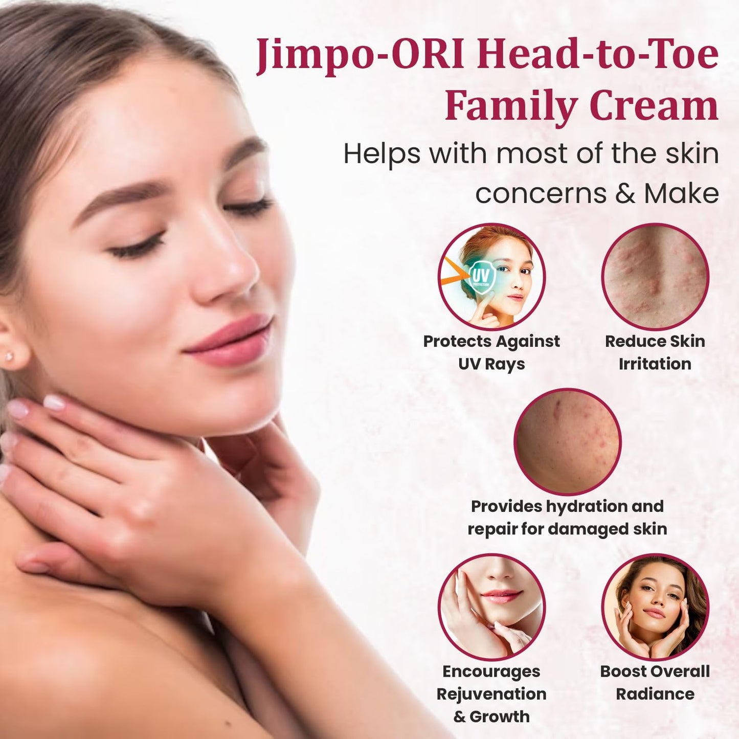 Jimpo-ORI Head-to-Toe Family Cream W/Shea Butter & Honey - Hand Cream for Women, Men, Natural & Organic Moisturizer for Face, Hands, & Feet, Hair