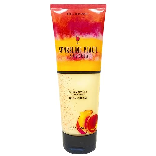 Bath & Body Works Sparkling Peach Sangria Ultra Shea Body Cream, 24 Hour Moisture Cream, 8 oz