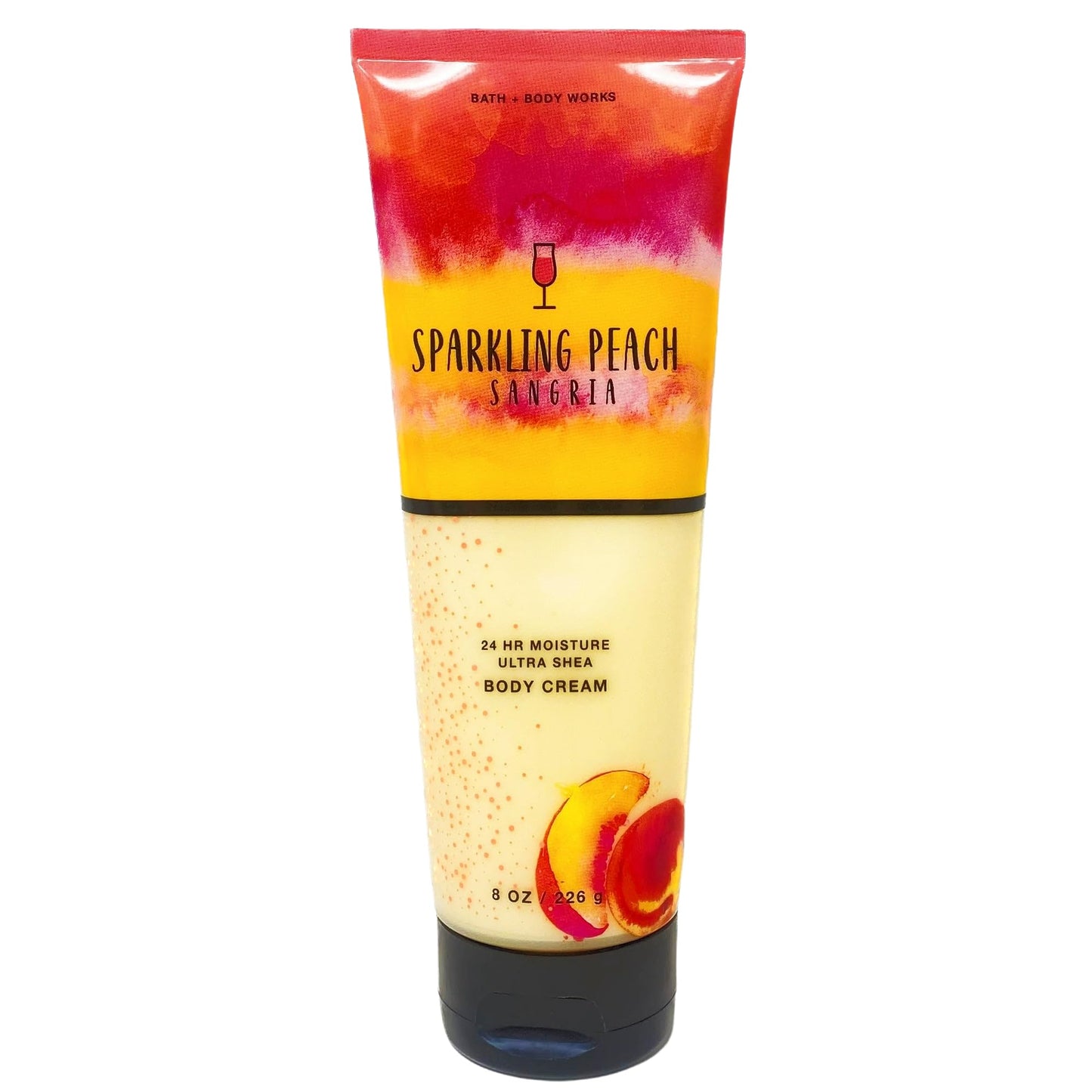 Bath & Body Works Sparkling Peach Sangria Ultra Shea Body Cream, 24 Hour Moisture Cream, 8 oz