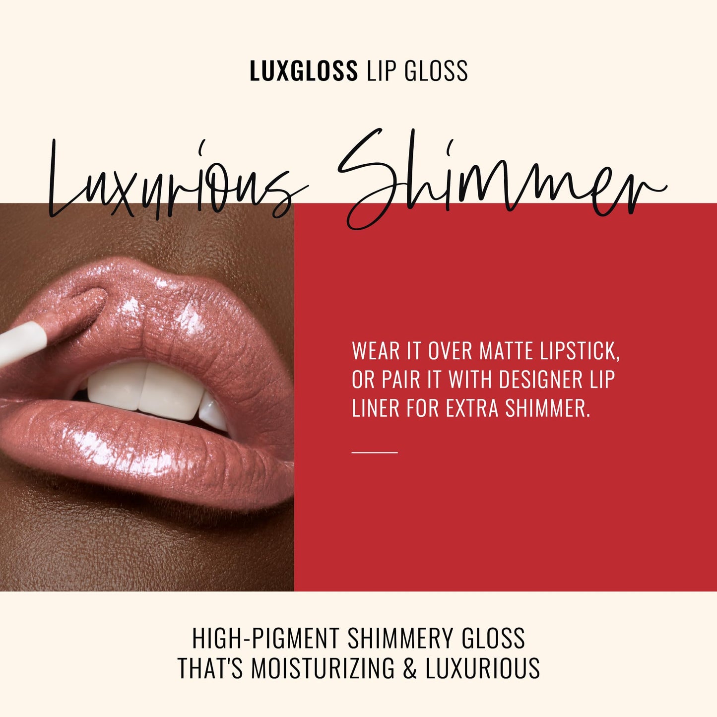 Runway Rogue LuxGloss Lip Gloss, High-Pigment Shimmery Rose-Gold Lip Gloss, ‘Fashion Week’