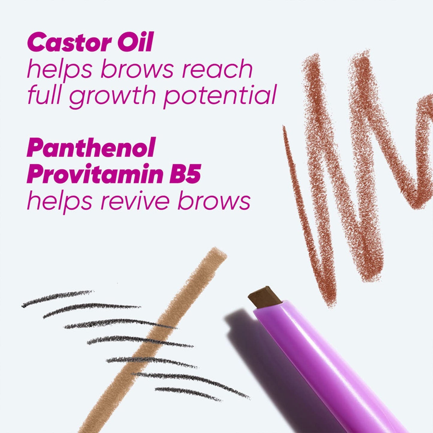 Kosas Brow Pop - Longwear Eyebrow Makeup, Dual-Sided Defining Pencil with Castor Oil for Soft, Natural Look of Real Hair - Dark Brown
