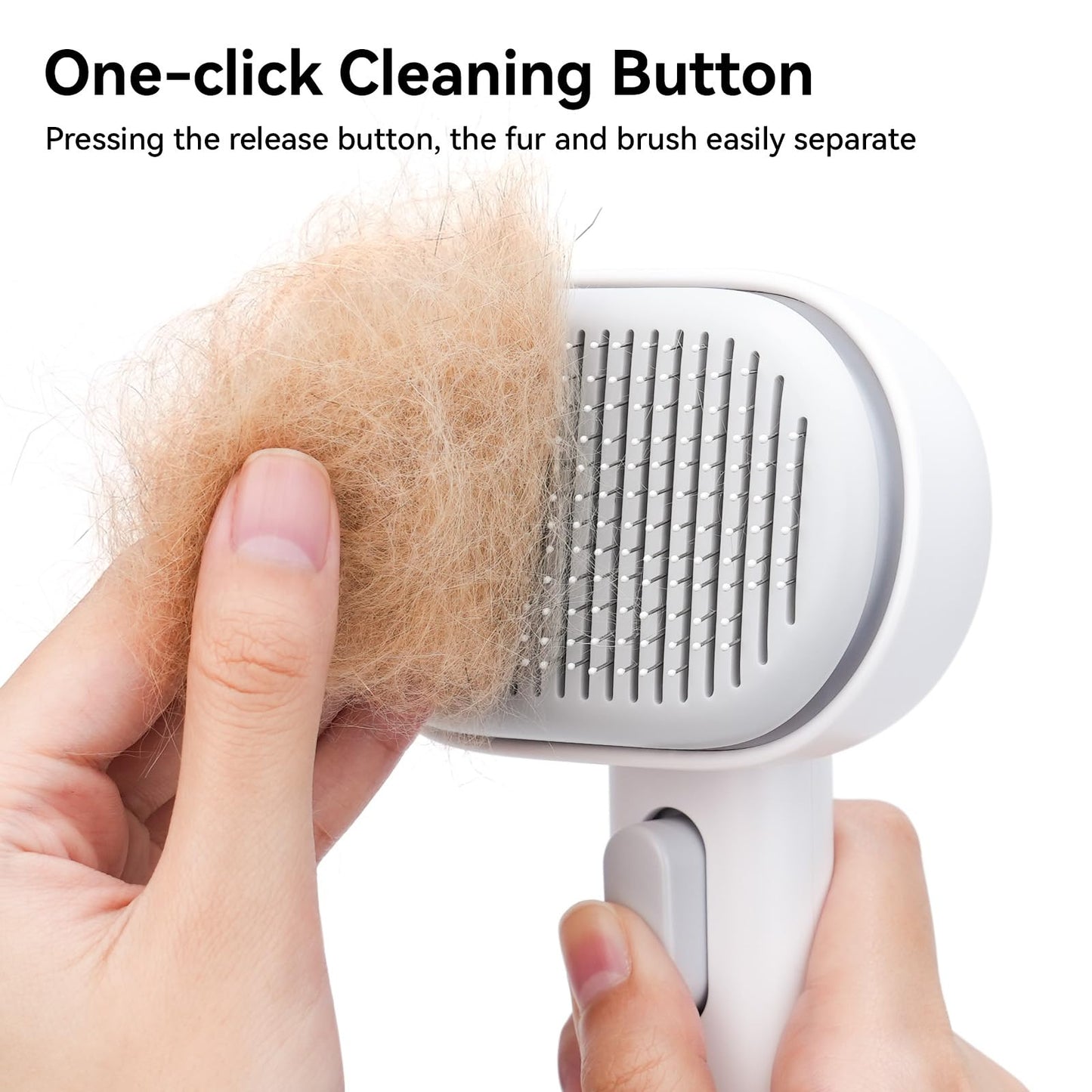 aumuca Cat Brush for Shedding – Grooming Deshedding Tool for Long & Short Haired Cats, Dogs, Kittens – White