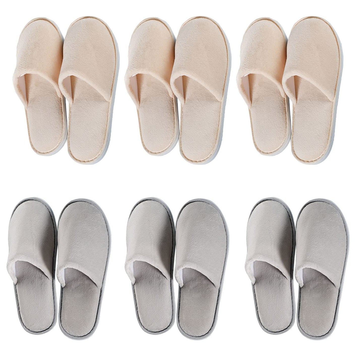 6 Pairs Spa Slippers, Non Slip Disposable Slippers For Guest Washable Beauty and Personal Care OSTADARRA Default Title