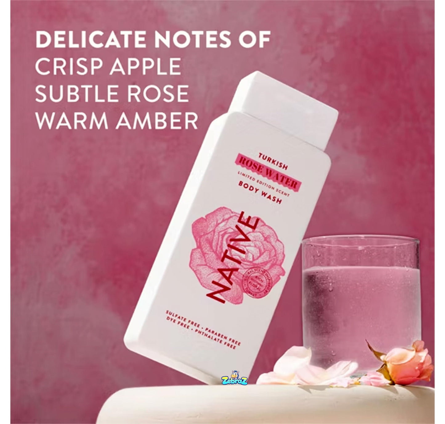 Native - Passport Limited Edition Global Flavors Sulfate-Free Body Wash - Turkish Rose Water - 18 fl oz - Pack Of 02 Beauty & Personal Care Native