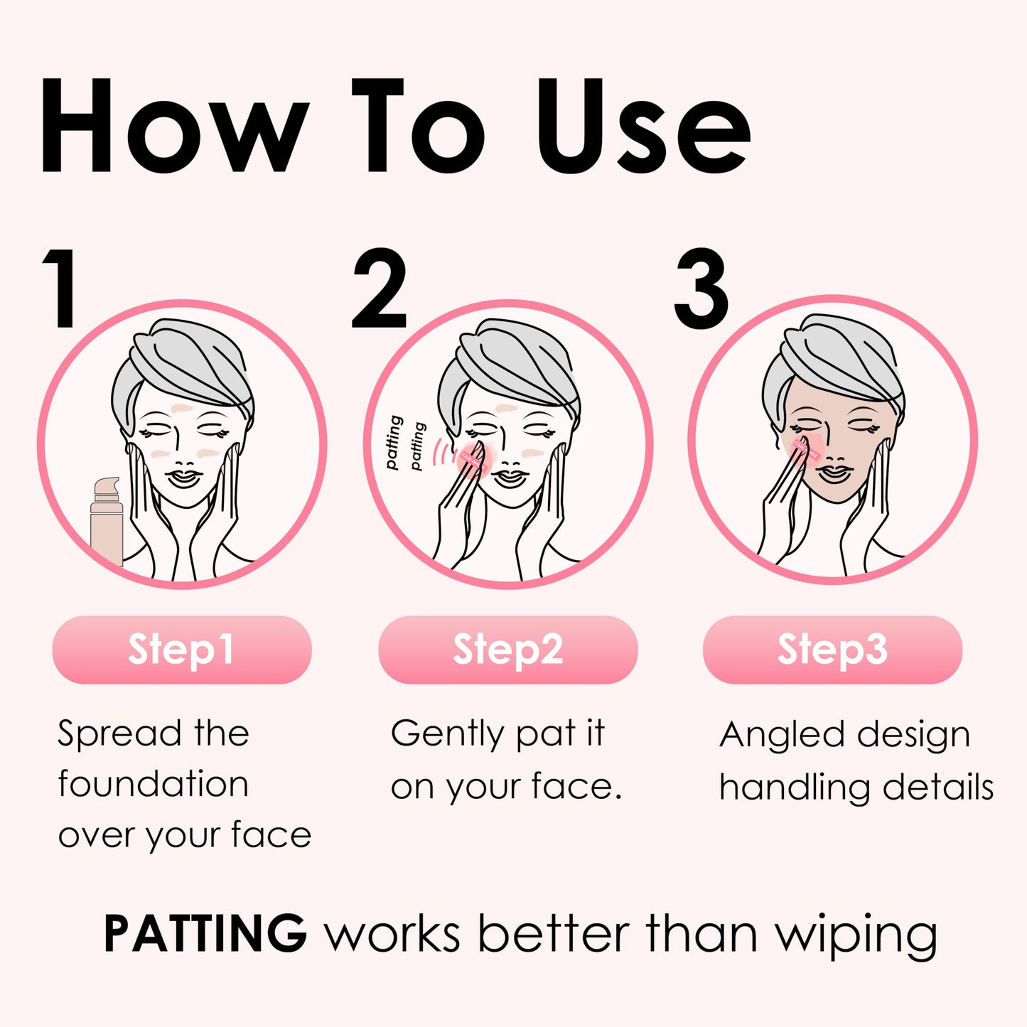COOL-ANGLE 5Pcs Pink Makeup Sponge For Foundation Concealer And Powder, latex free Blender Sponge For Natural And Easy Makeup Soft Long-lasting Beauty and Personal Care COOL-ANGLE