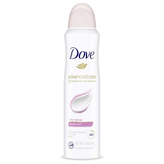 Dove Advanced Care Dry Spray Antiperspirant Deodorant for Women, Powder Soft, for 48 Hour Protection And Soft And Comfortable Underarms, 3.8 oz Beauty and Personal Care Dove