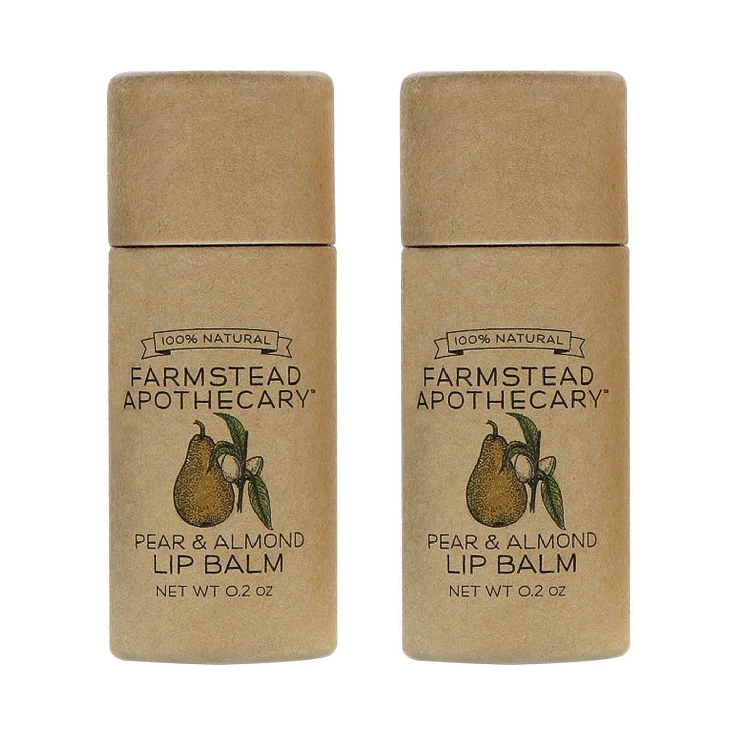 Farmstead Apothecary Lip Balm (Pear & Almond, 2 Pack)
