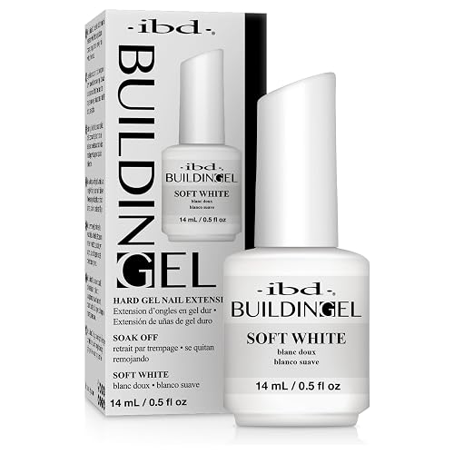 IBD Building Gel, Hard Gel Nail Extension, Soft White - for Nails Extensions, Sculpting, & Overlays, Self-Leveling UV/LED for Strong Nails, 0.5 oz Beauty & Personal Care IBD