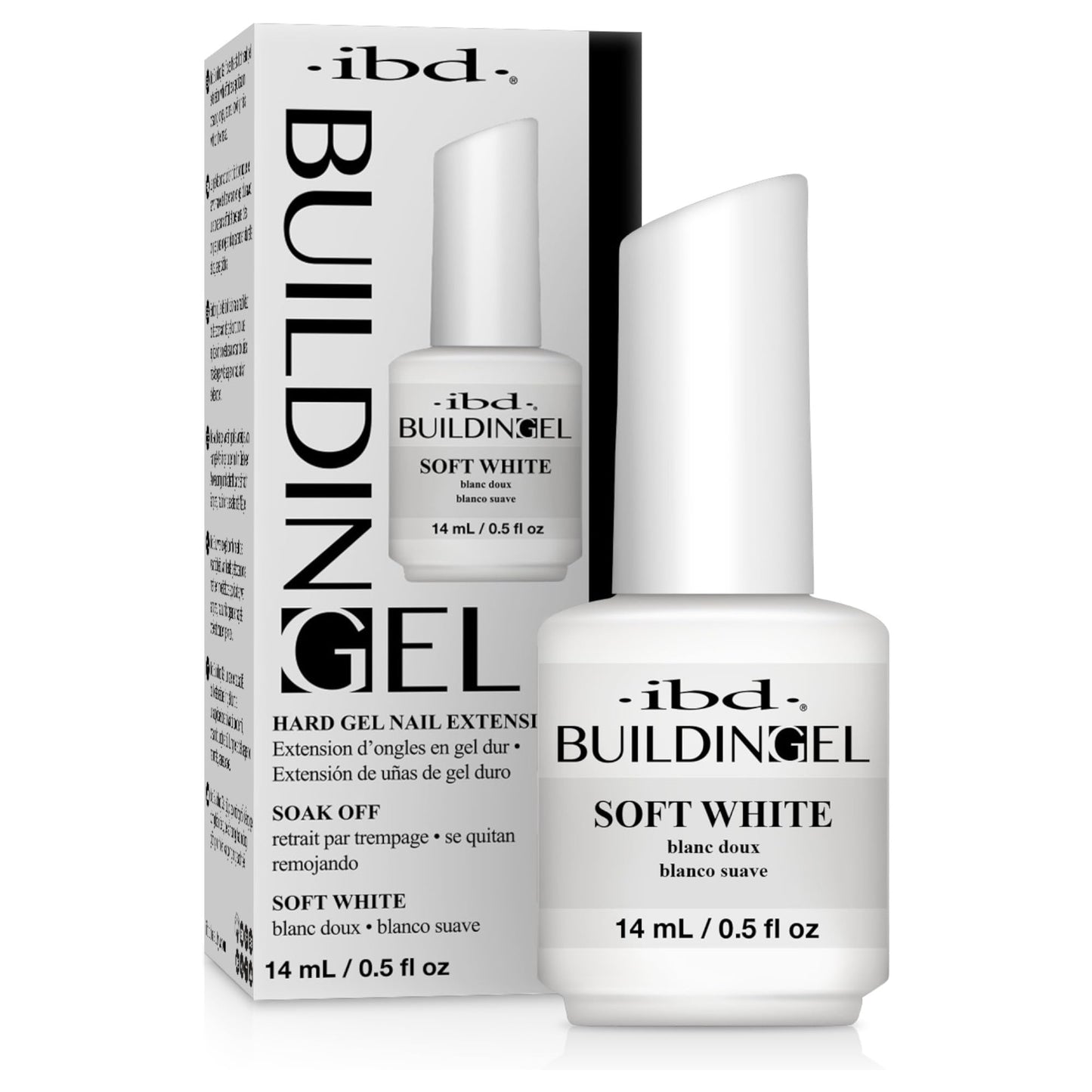 IBD Building Gel, Hard Gel Nail Extension, Soft White - for Nails Extensions, Sculpting, & Overlays, Self-Leveling UV/LED for Strong Nails, 0.5 oz Beauty & Personal Care IBD