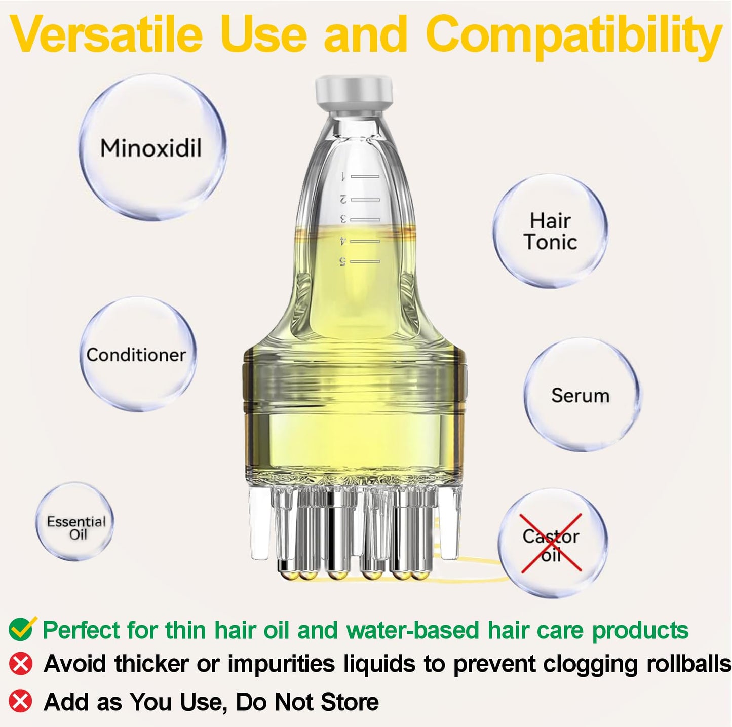 Minoxidil Applicator - Hair Oil Applicator - Oil Dispenser for Hair - Scalp Applicator Tool - Fast Efficient Delivery to Hair Roots & Messy-Free Beauty and Personal Care Angel Kiss